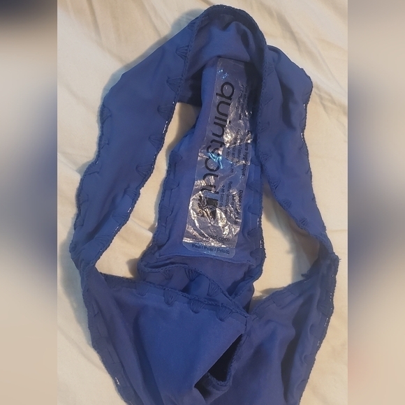 Quint Soul Pink Label Tankini large Indigo Blue Embroidery Edge Detail - Picture 9 of 9